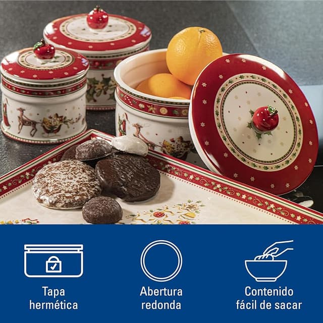 Detalle de Villeroy & Boch Winter Bakery Delight — Bote grande para galletas 🍽