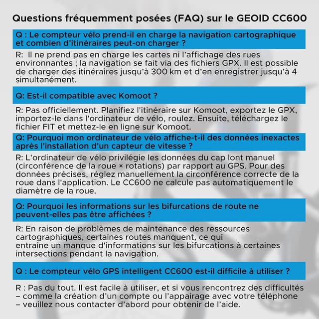 Thumbnail 1 de GEOID CC600 compteur vélo 2,4 pouces