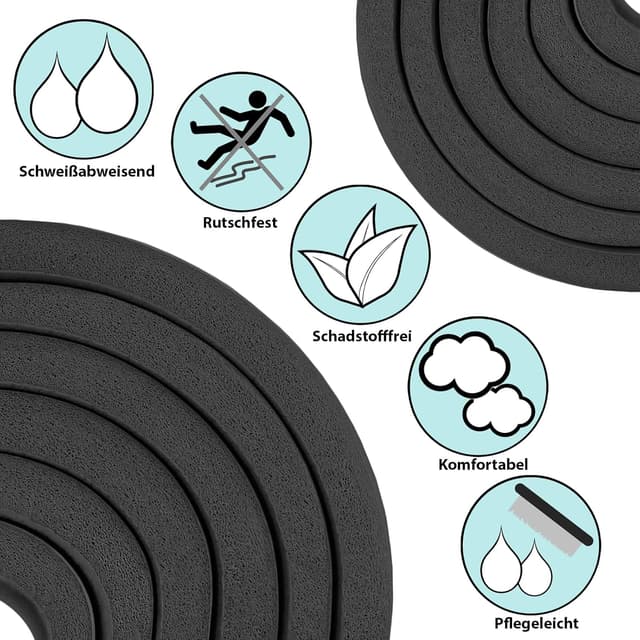 Detalle de ALPIDEX Yogamatte 183 x 60 x 0,8 cm (phthalatfrei) mit Tragegurt – rutschfest für Yoga, Pilates & Gymnastik