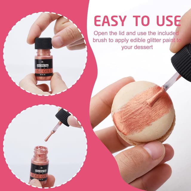 Thumbnail 6 de Flüssig essbarer Glitzer in Silber (60 ml) – metallische Dekorfarbe für Kuchen, Cupcakes & Fondant