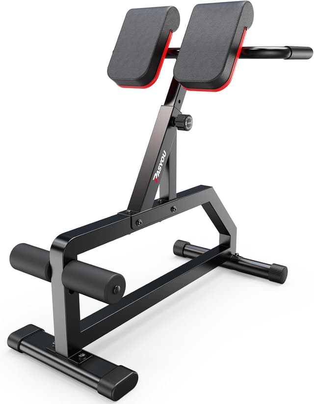 Detalle de PASYOU Adjustable Roman Chair Hyperextension Bench for Home Workouts (up to 350 lbs)