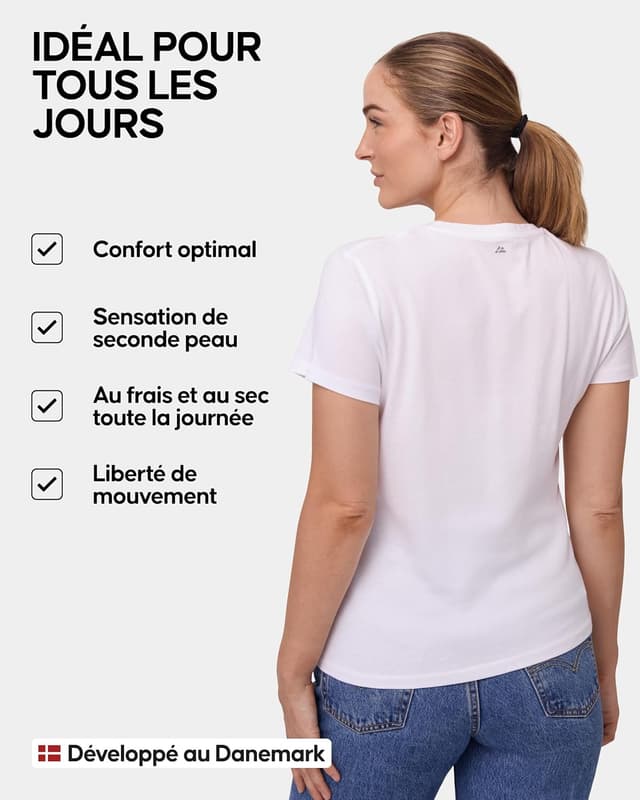Detalle de DANISH ENDURANCE t-shirt femme coton bio 2 lots