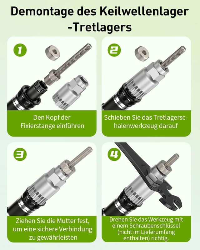 Detalle de Pawfly strumento per rimozione movimento centrale bici 20 denti, compatibile Shimano Octalink/ISIS e altri