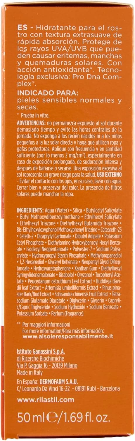 Detalle de Rilastil Sun System Crema Vellutata SPF30 per il viso (50 ml)