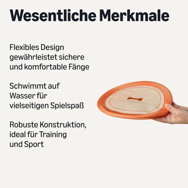 Detalle 2 de Amazon Basics Hundefrisbee (leicht, flexibel, schwimmt auf Wasser) – 1er-Pack