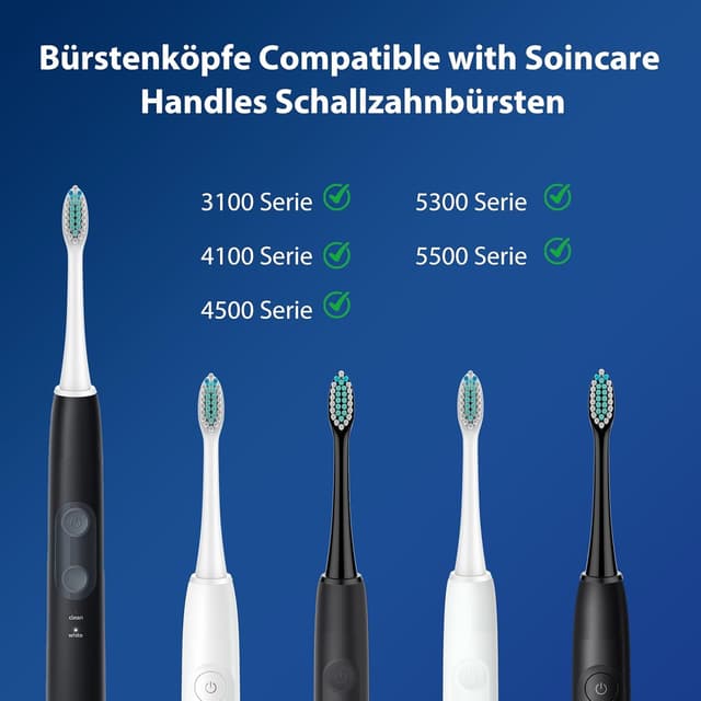 Detalle 2 de Rebeool 8 Ersatzbürsten für Philips Sonicare Protective 4500/4300, 5100, 3100, Diamond 9000 & 9400