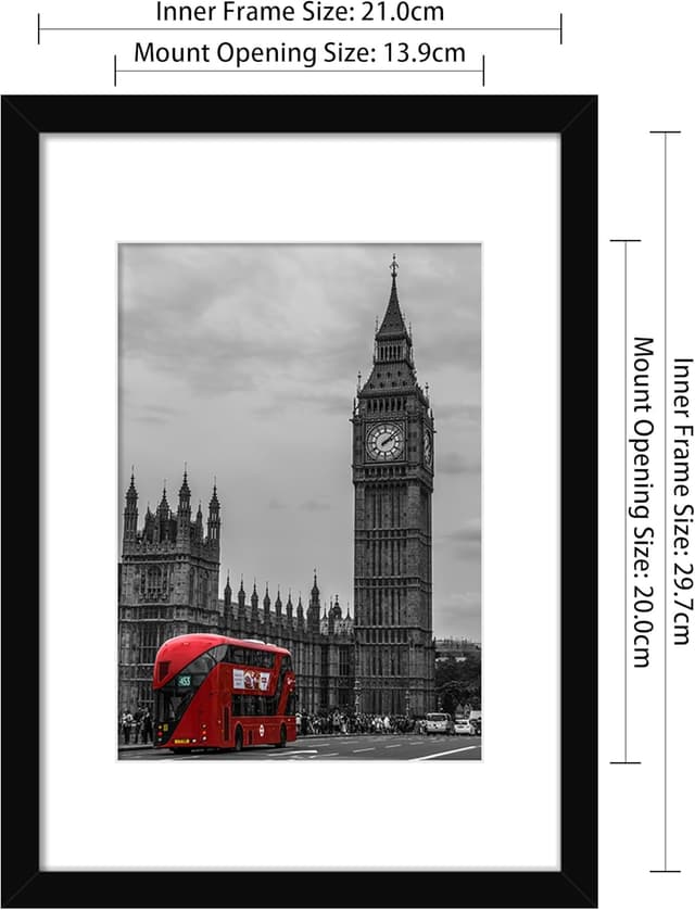 Detalle 2 de Tinkeps A4 Black Picture Frame 4-pack 🖼