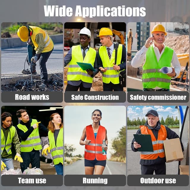 Detalle de AYBUY Warnwesten Auto grün – Sicherheitsweste mit 360° Reflektionsstreifen für Erwachsene & Kinder