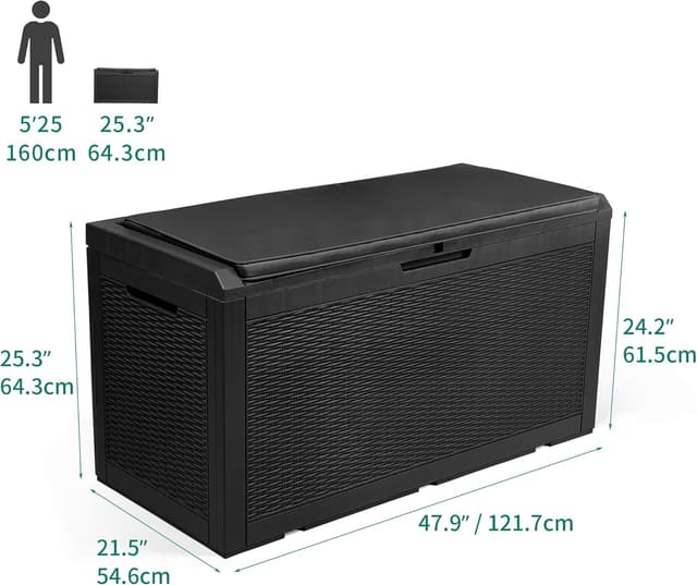 Thumbnail 5 de YITAHOME Grand Coffre Extérieur 380L Noir