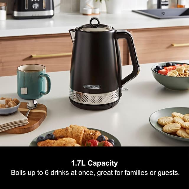 Detalle de Morphy Richards Illumination 1.7L Jug Kettle (108020) with Rapid Boil, Blue Light & 360° Cordless Base