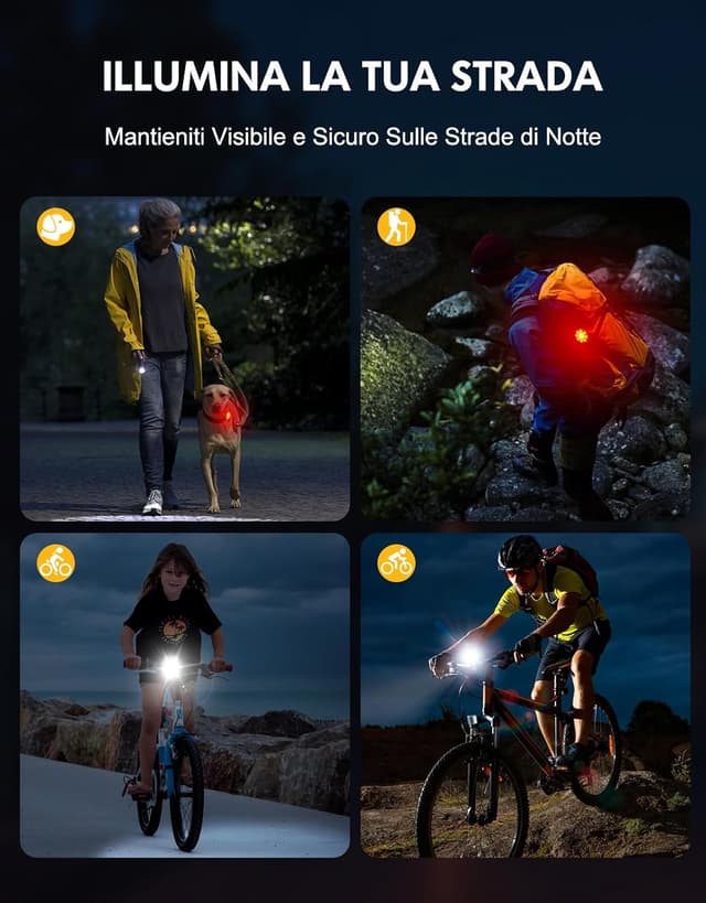 Thumbnail 6 de Babacom Luci Bicicletta LED 8+7 modalità