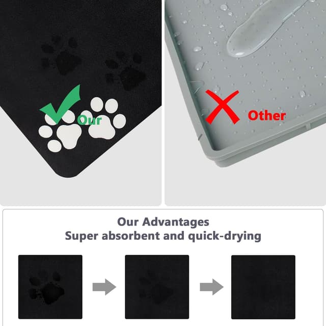 Thumbnail 3 de YOKUPOTAC Absorbent Dog Bowl Mat 60 x 40 cm