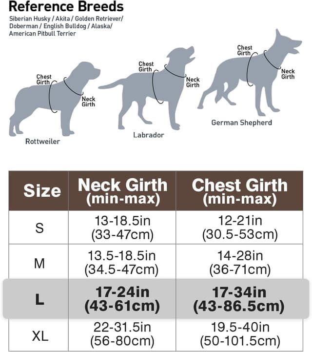 Detalle de Joytale Large No-Pull Dog Harness with 2 Leash Clips, Reflective Straps and Control Handle (Brown, L)