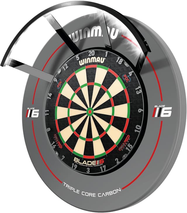 Detalle de WINMAU Polaris Dartboard Light (Sleek Black) – 120° magnetic dartboard light
