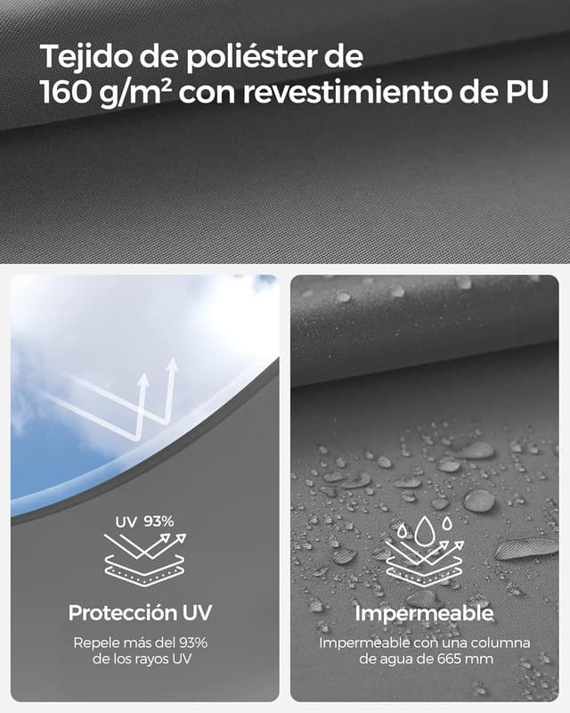 Detalle 1 de SONGMICS vela de sombra 3x4 m