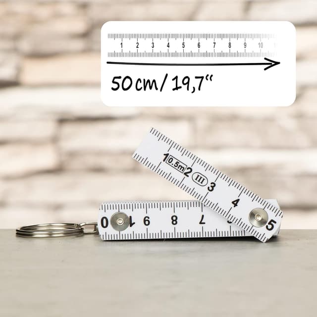 Thumbnail 6 de COM-FOUR® Lot de 5 mini-règles pliantes 50 cm (métrique) en plastique, format porte-clés