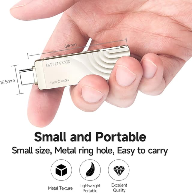 Detalle 2 de GUUVOR clé USB C 64 Go 2 en 1