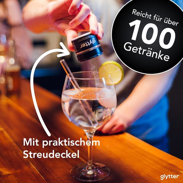 Thumbnail 4 de Glytter Glitzerpulver Neongrün 100 Getränke 🍹