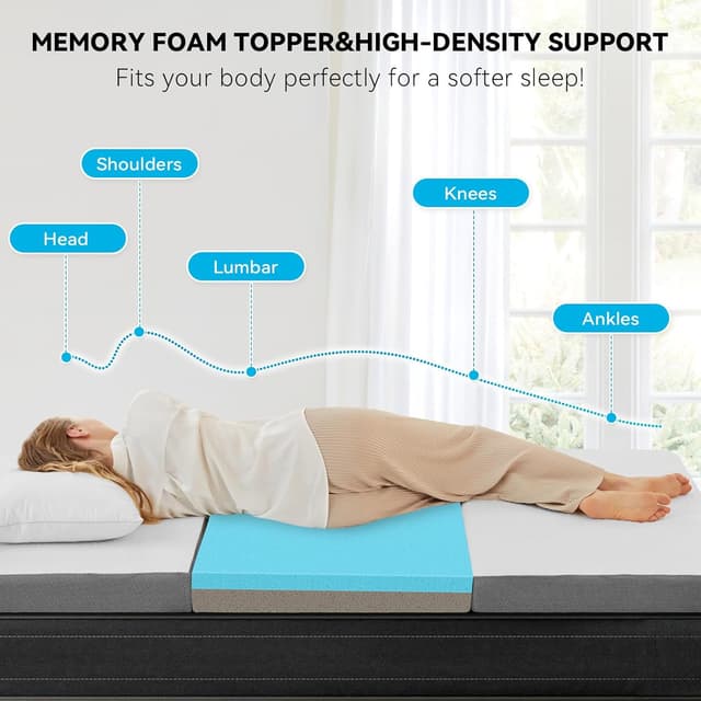 Thumbnail 4 de Autsel Foldable Folding Mattress Single Tri-fold Memory Foam