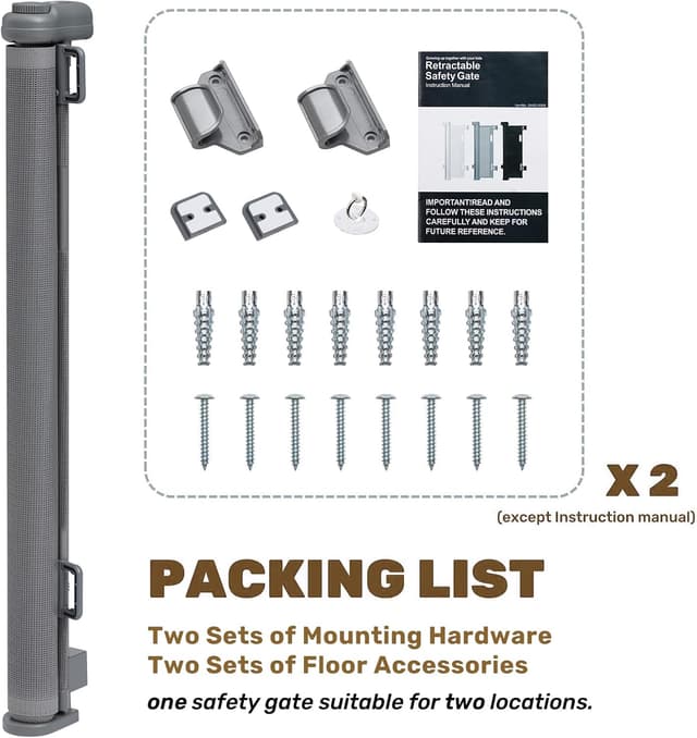 Thumbnail 6 de HollyHOME Retractable Stair Gate 300 cm safety gate 🚪