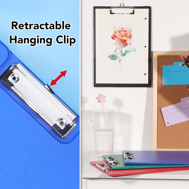 Detalle de 4 Pack A4 Clipboard Folder with Cover and Pen Holder (32 x 23cm) – Foldover Document Organiser