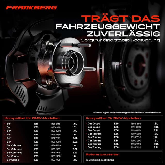 Thumbnail 2 de Frankberg Radnabe Radlagersatz hinten 33411093693