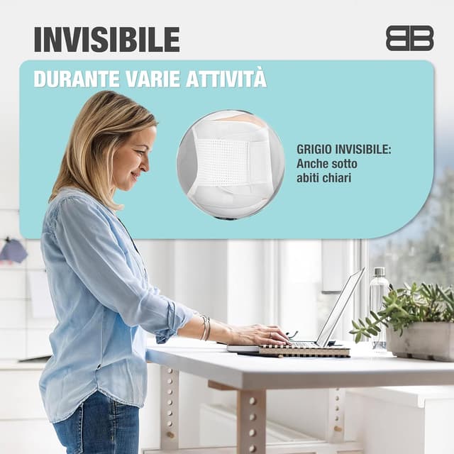 Detalle 2 de BACK BODYGUARD fascia lombare con supporto schiena, corsetto lombare fascia per uomo e donna (varie dimensioni)