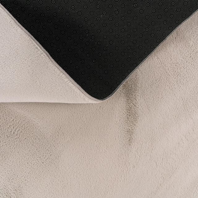 Detalle de TT Home Shaggy Tapis haut-poil peluche 140x200 cm beige 100% polyester