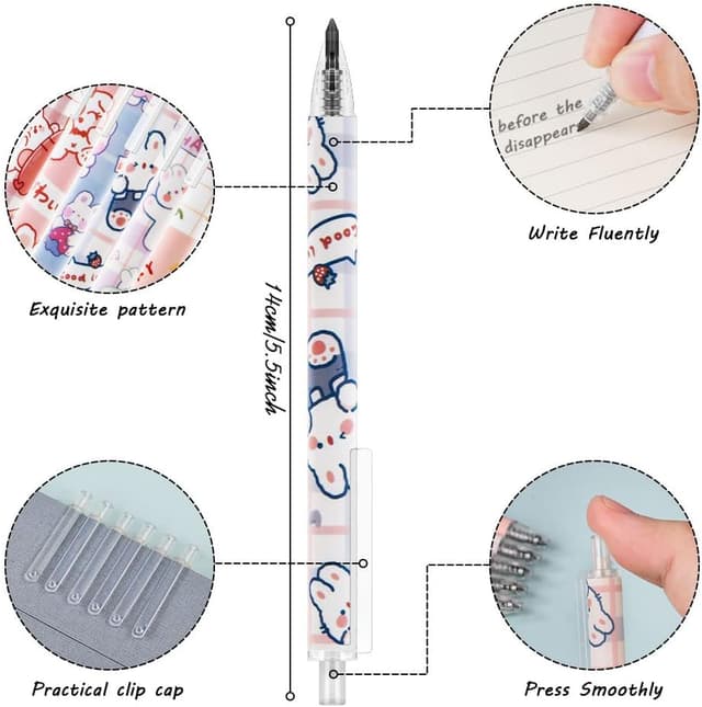 Detalle de OFFCUP Crayon sans encre « Éternel » rose – lot de 6 crayons réutilisables à pointe remplaçable