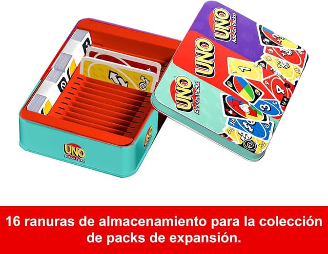 Thumbnail 4 de Mattel Games UNO Colección con Expansiones y Caja metálica 🃏