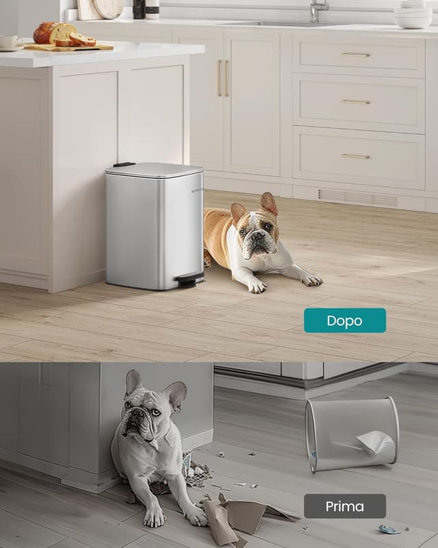 Detalle de SONGMICS LTB592E01 pattumiera da cucina da 20 L con pedale, cestino interno e chiusura morbida