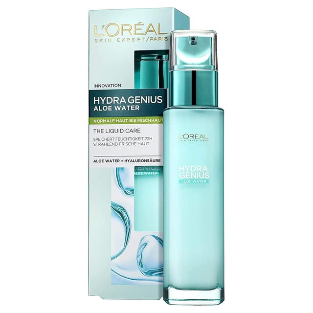 Detalle 2 de L'Oréal Paris Hydra Genius Aloe Water Feuchtigkeitsfluid (Aloe Water & Hyaluronsäure), 70 ml – Packung mit 2