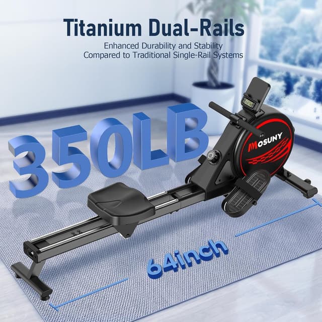 Thumbnail 4 de MOSUNY Ultra-Quiet Magnetic Rowing Machine 350LBS Foldable 🚣♀