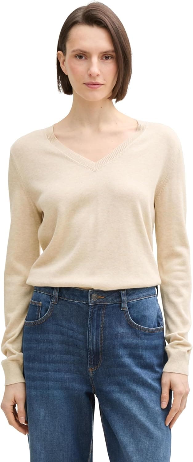 Detalle de TOM TAILOR Pullover da donna a maniche lunghe 1046521