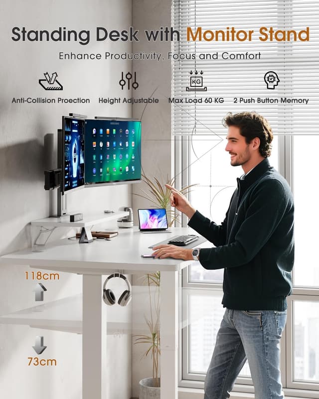 Detalle 2 de TRIUMPHKEY scrivania regolabile 72–117 cm