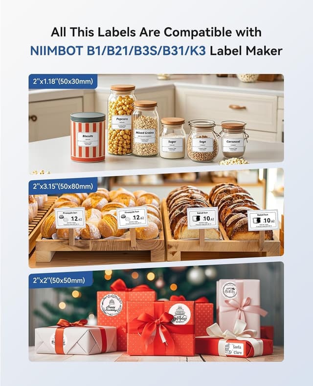 Detalle de NIIMBOT B1 Etikettendrucker 3 Etiketten đź–¨