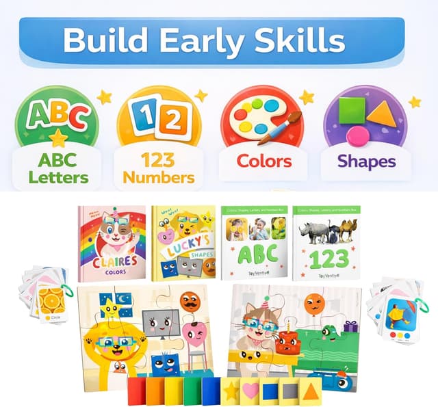 Thumbnail 6 de TOYVENTIVE Smart Toddler Box: books, flash cards, and puzzles for ages 1+ to 3+
