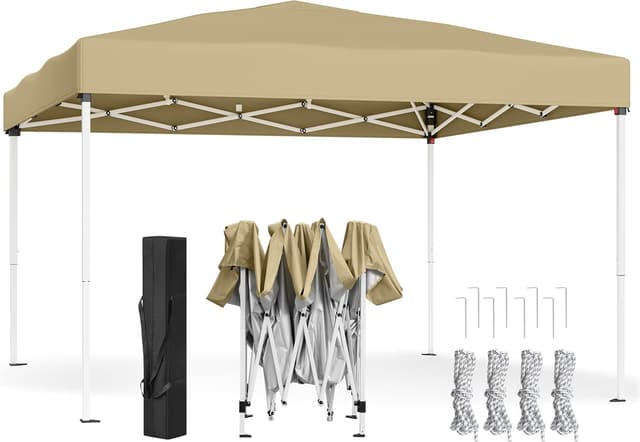 Detalle de SONGMICS Tonnelle 3 x 3 m Chapiteau Pliable Beige