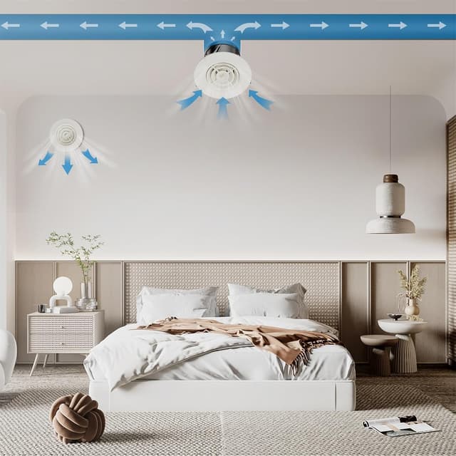 Thumbnail 6 de Hon&Guan griglia di ventilazione rotonda 75 mm regolabile, in ABS bianco (2 pezzi)