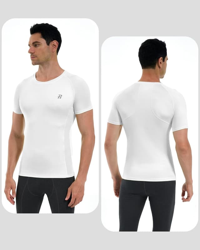 Detalle 2 de Runhit Men’s Compression Short Sleeve Shirt (1/3 Pack) Quick-Dry Base Layer
