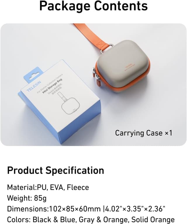 Thumbnail 6 de TELESIN DisAdv portable mini carrying case for GoPro, DJI Osmo Action, Insta360 and more (waterproof hard shell) – Grey