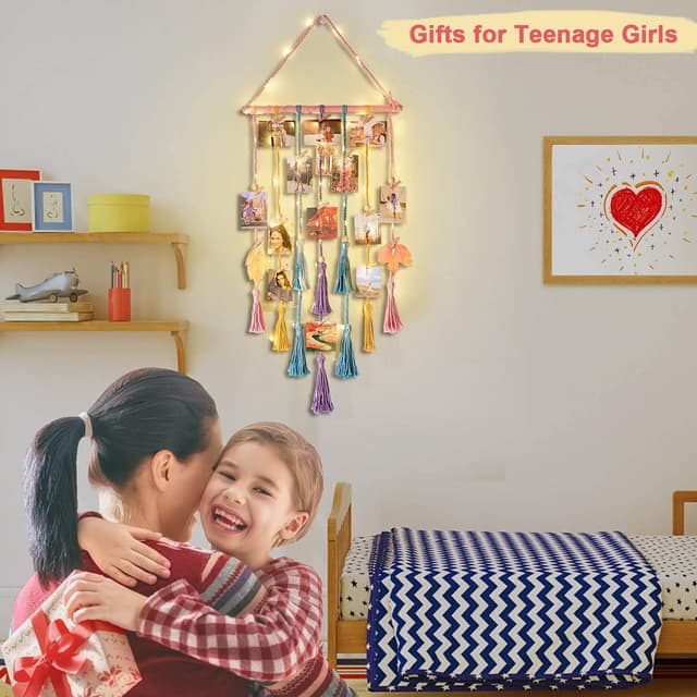 Thumbnail 3 de Homecor Hanging Macrame Photo Display with Remote Light