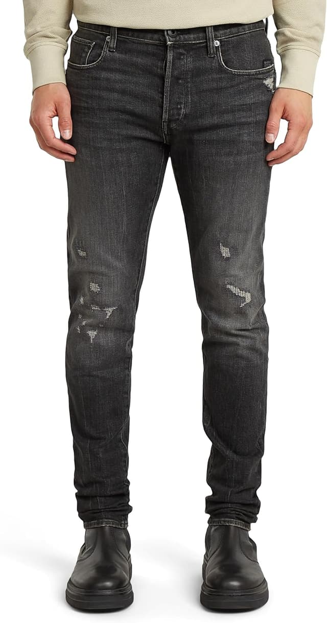 Detalle de G-Star Herren 3301 Slim Jeans (5-Taschen, Mid Waist) – schmaler Sitz von Oberschenkel bis Gesäß