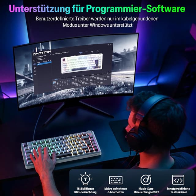 Thumbnail 4 de OMOTON MK211 mechanische Tastatur 4000 mAh ⌨