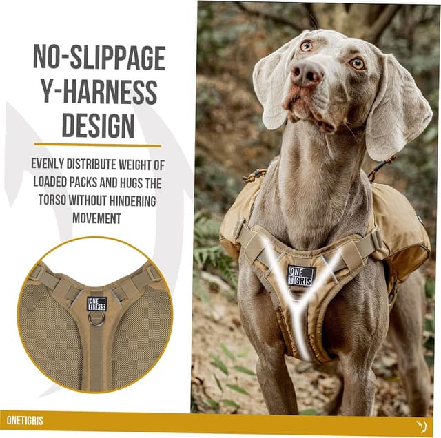 Detalle de OneTigris CAMELUS Hunderucksack für M/L (Coyote Braun) – für Camping, Wandern & Outdoor