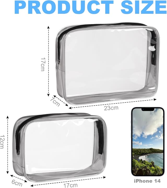 Detalle de OSDUE borse valigia trasparenti TSA 3-1-1