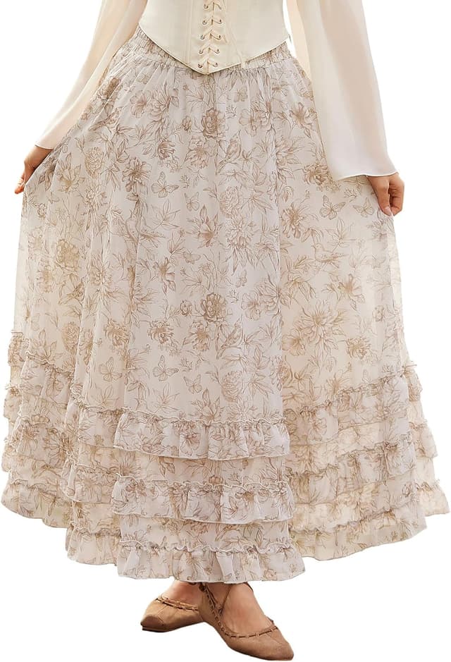 Thumbnail 6 de SCARLET DARKNESS Jupe maxi en mousseline