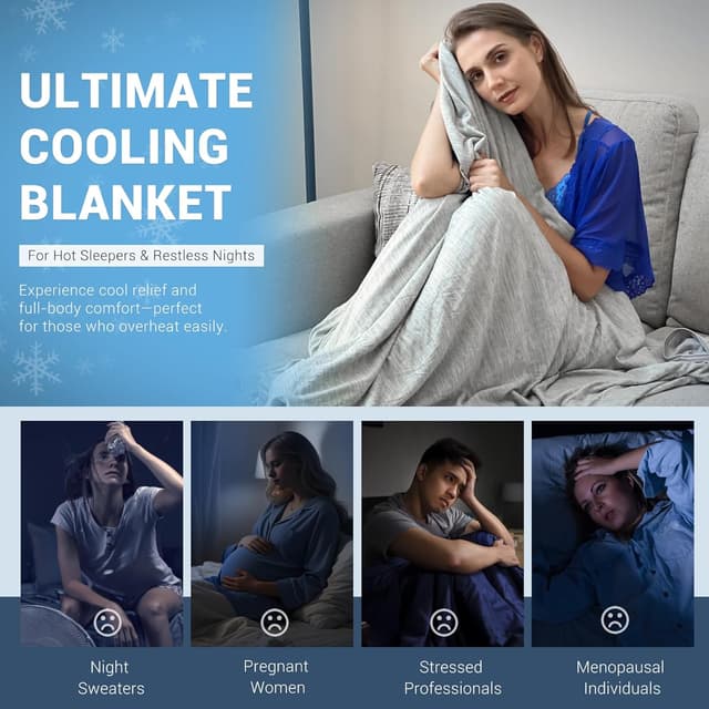 Detalle de Elegear Queen Cooling Blanket (Arc-Chill 3.0) — Absorbs Heat to Help Keep You Cool for Night Sweats