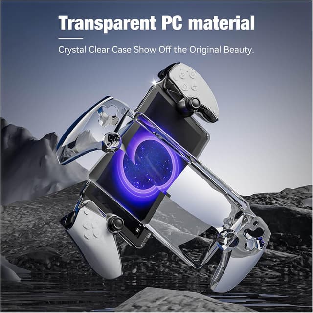 Detalle de HEATFUN PlayStation Portal Remote Player Clear Hard Case (1 Pack) – shockproof protective cover