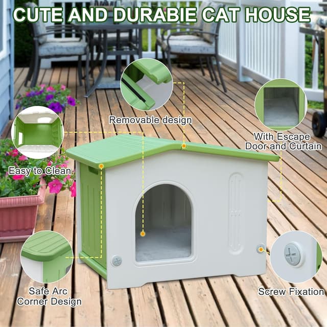 Thumbnail 5 de Plastic Cat House Outdoor Stackable Shelter